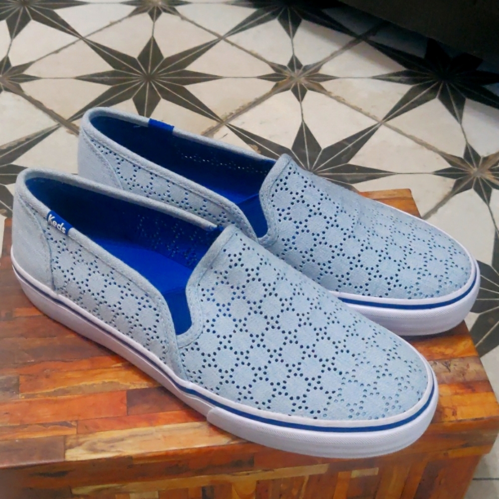 Keds Eyelet Sneakers, light blue, size 8.5